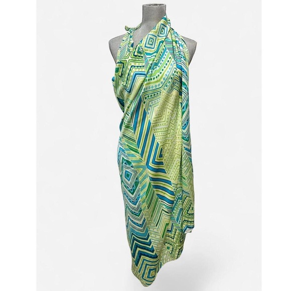 Leonardi Accessories - 70s Vintage Green Italian Sarong / Wrap | Leonardi